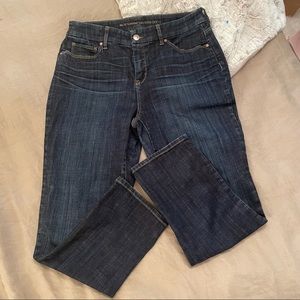 Chico’s size 1 high waisted Jean in dark wash/blue